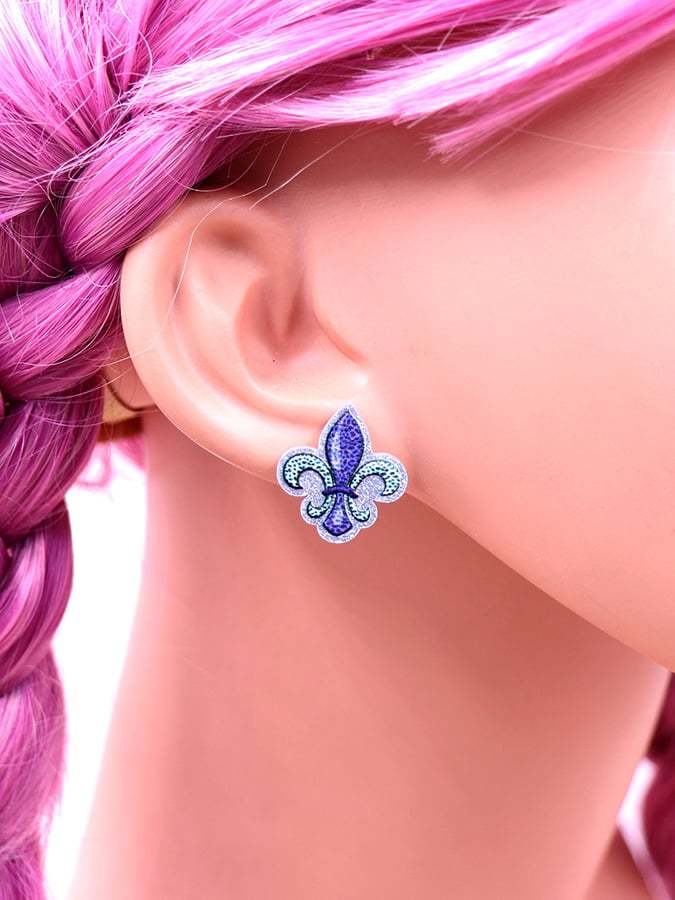 Women's Carnival Silver Onion Iris Fashionable And Versatile Temperament Light Luxury Earrings-POIULTD
