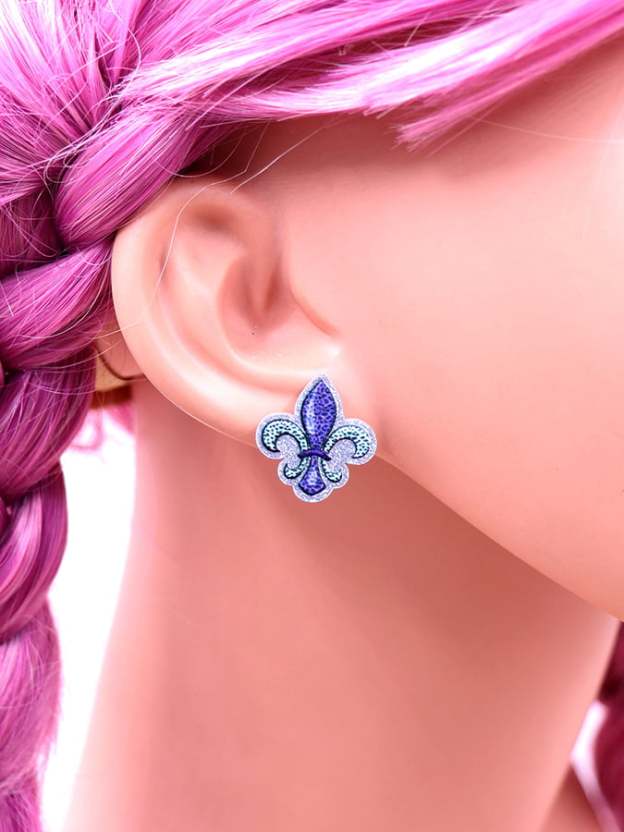 Women's Carnival Silver Onion Iris Fashionable And Versatile Temperament Light Luxury Earrings-POIULTD