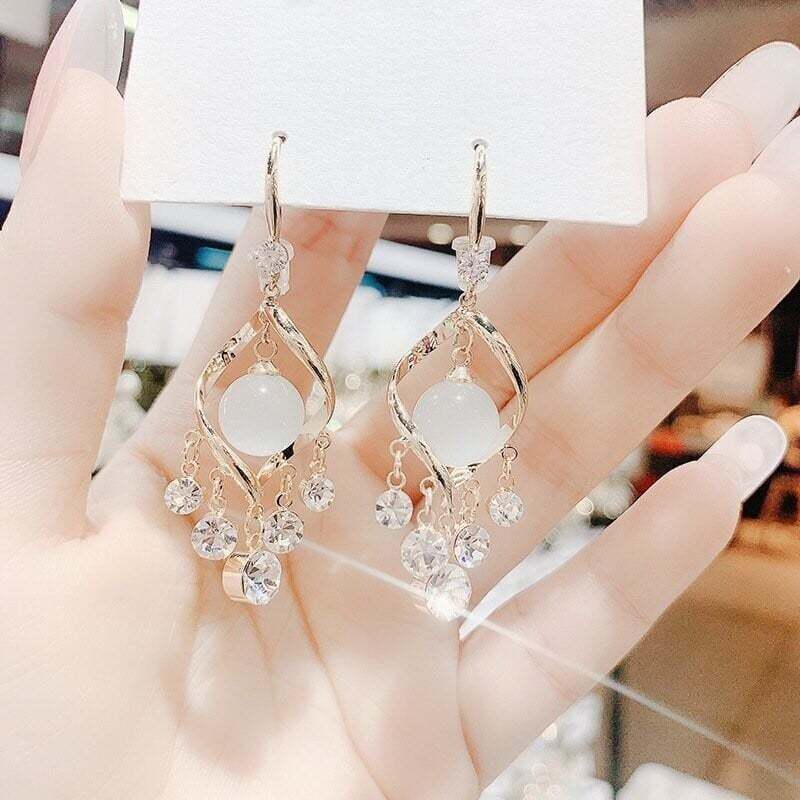 Super glitter tassel earrings-POIULTD
