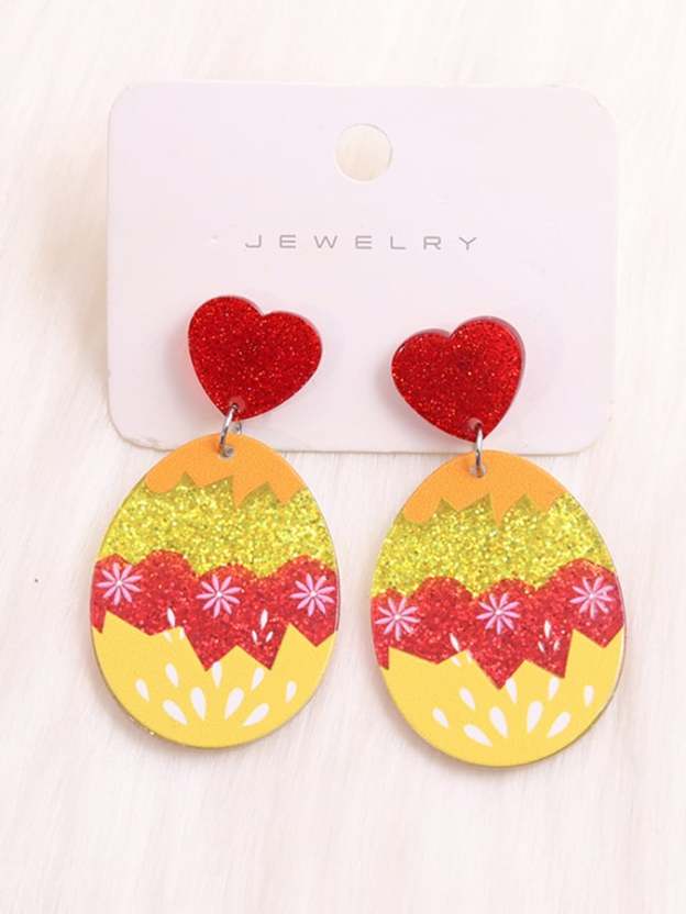 Women's Easter Colorful Bunny Acrylic Drop Earrings-POIULTD