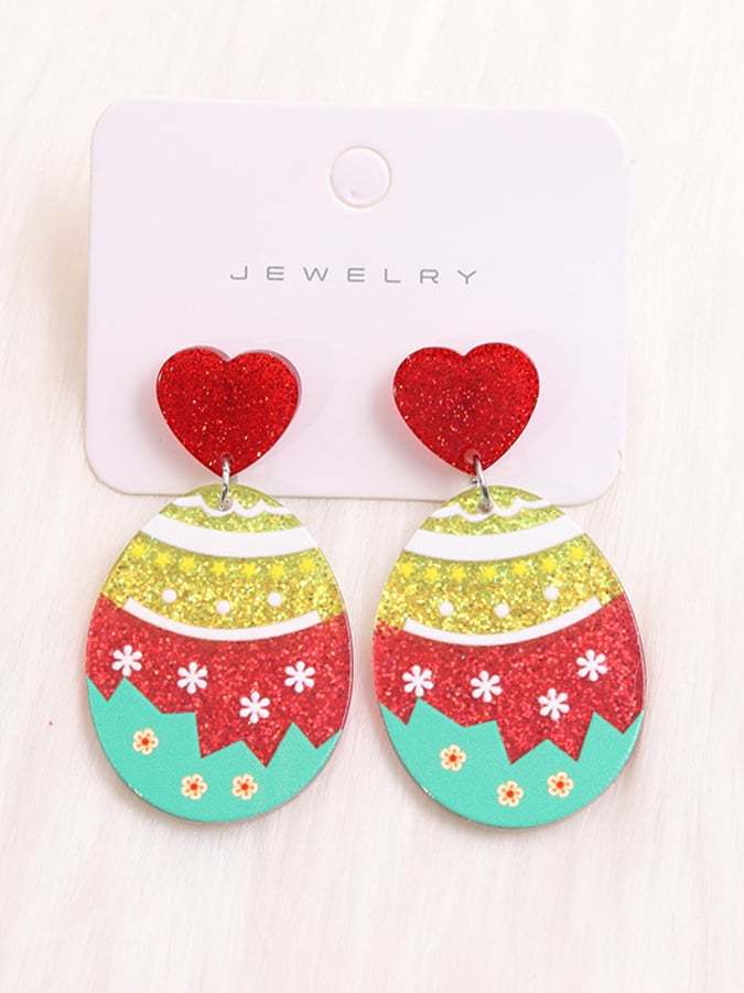 Women's Easter Colorful Bunny Acrylic Drop Earrings-POIULTD