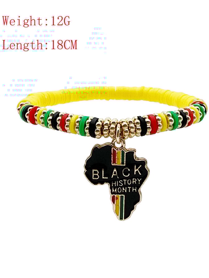 Unisex Black History Month Stretch Cord Bracelet-POIULTD
