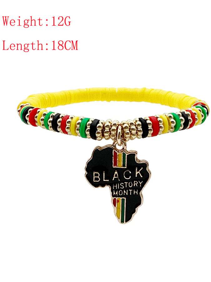 Unisex Black History Month Stretch Cord Bracelet-POIULTD