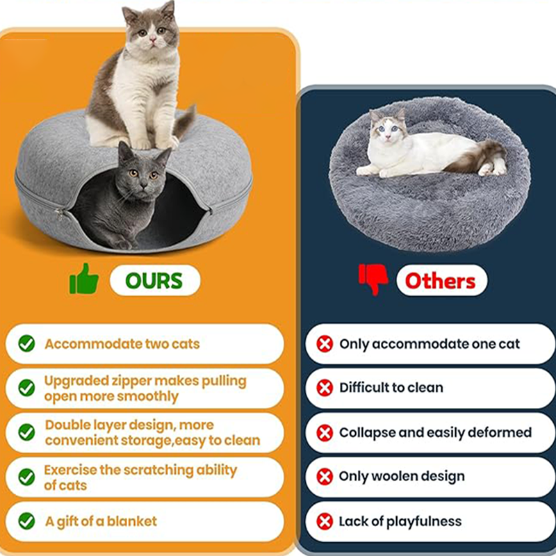 Large Cat Tunnel Bed for Indoor Cats-POIULTD
