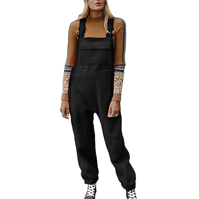 Women's Fleece Warm Loose Casual Jumpsuits-POIULTD