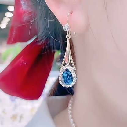 (🔥NEW) Blue drop crystal earrings-POIULTD