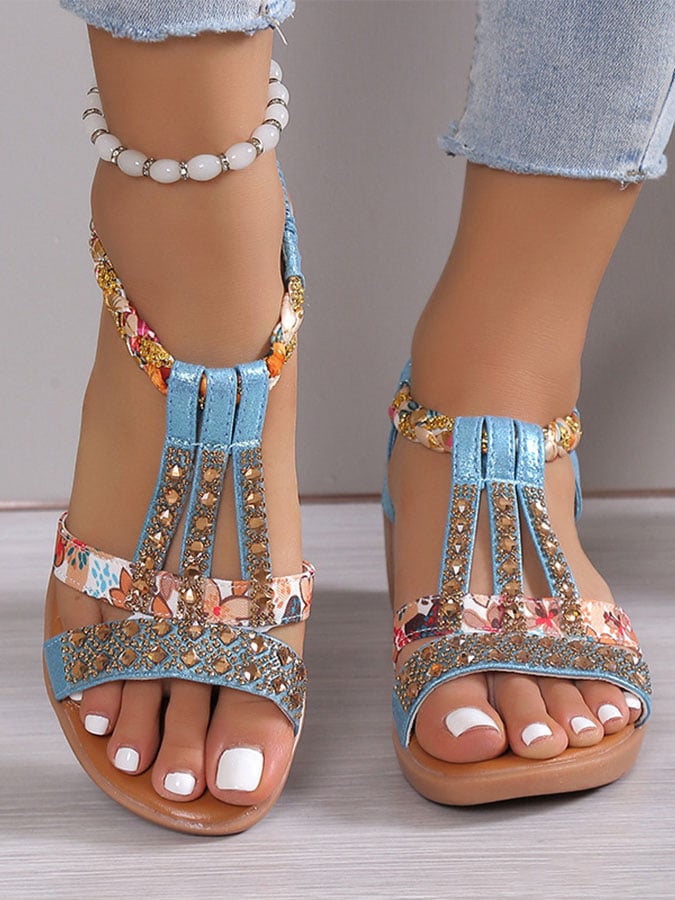 Women's Casual Plain Slip On Flat Heel Wedge Sandals-POIULTD