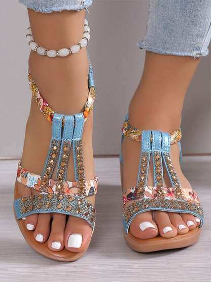 Women's Casual Plain Slip On Flat Heel Wedge Sandals-POIULTD