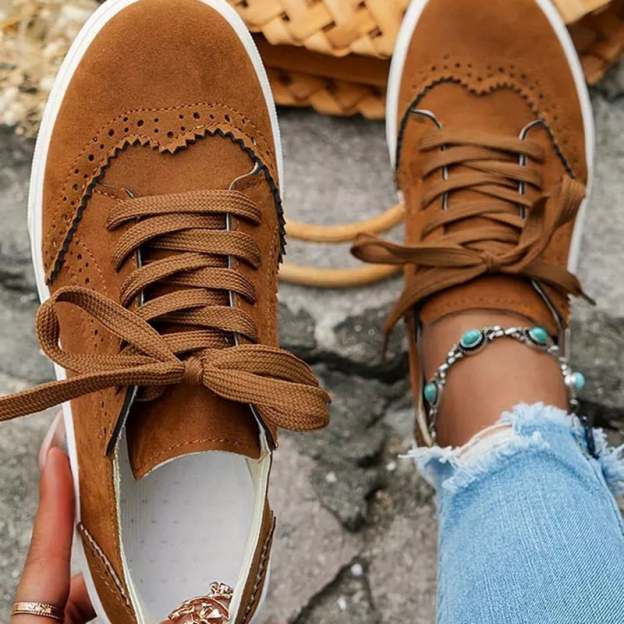 Women's Thick Bottom Lace Up Travel Casual Shoes-POIULTD