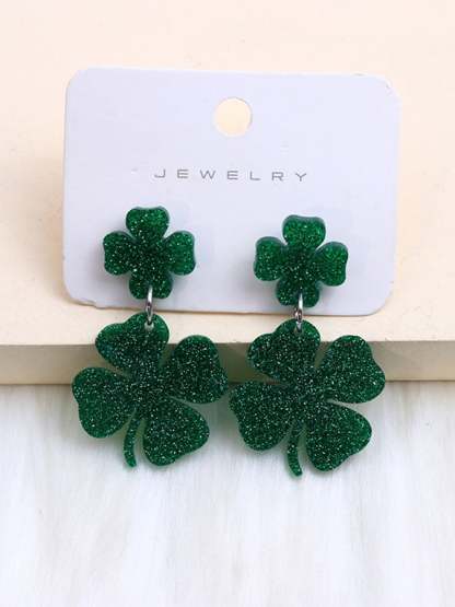 European And American St. Patrick'S Day  Earrings For Women-POIULTD