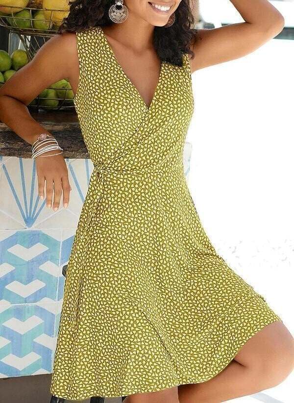 Print Sleeveless A-line Knee Length Casual/Vacation Dresses (🔥BUY 2 FREE SHIPPING🔥)-POIULTD