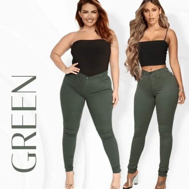 Luxe Stretch Butt Lift High Waist Tummy Slimming Plus-Size Denim Jeans Leggings-POIULTD