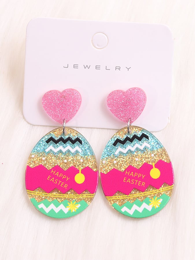 Women's Easter Colorful Bunny Acrylic Drop Earrings-POIULTD