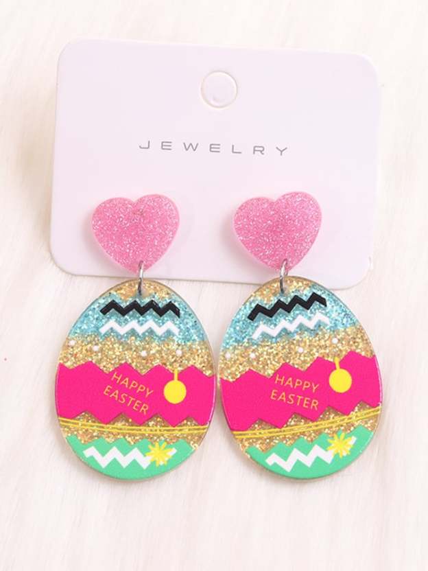 Women's Easter Colorful Bunny Acrylic Drop Earrings-POIULTD