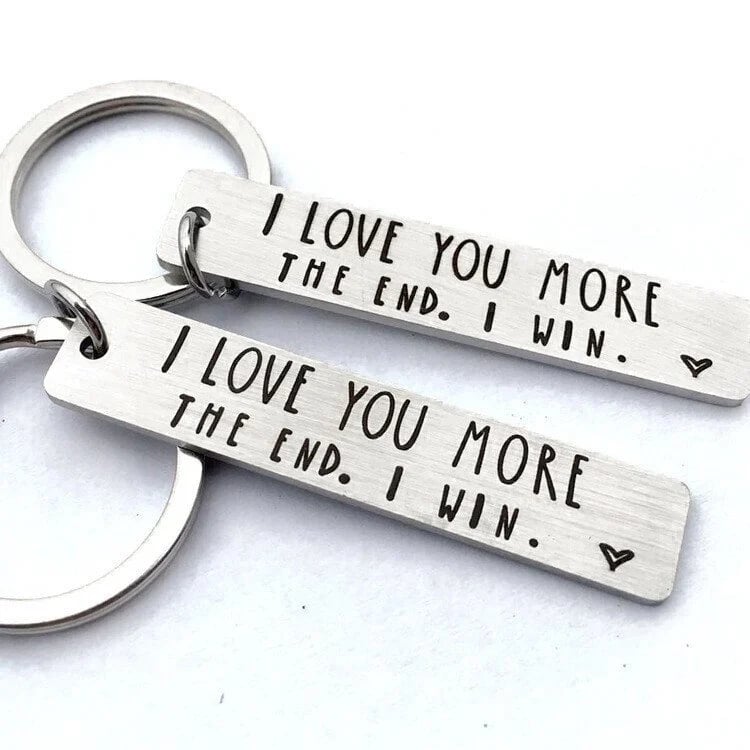 "I Love You More The End I Win"Funny Birthday Keychain-- A personalised gift for him/her-POIULTD