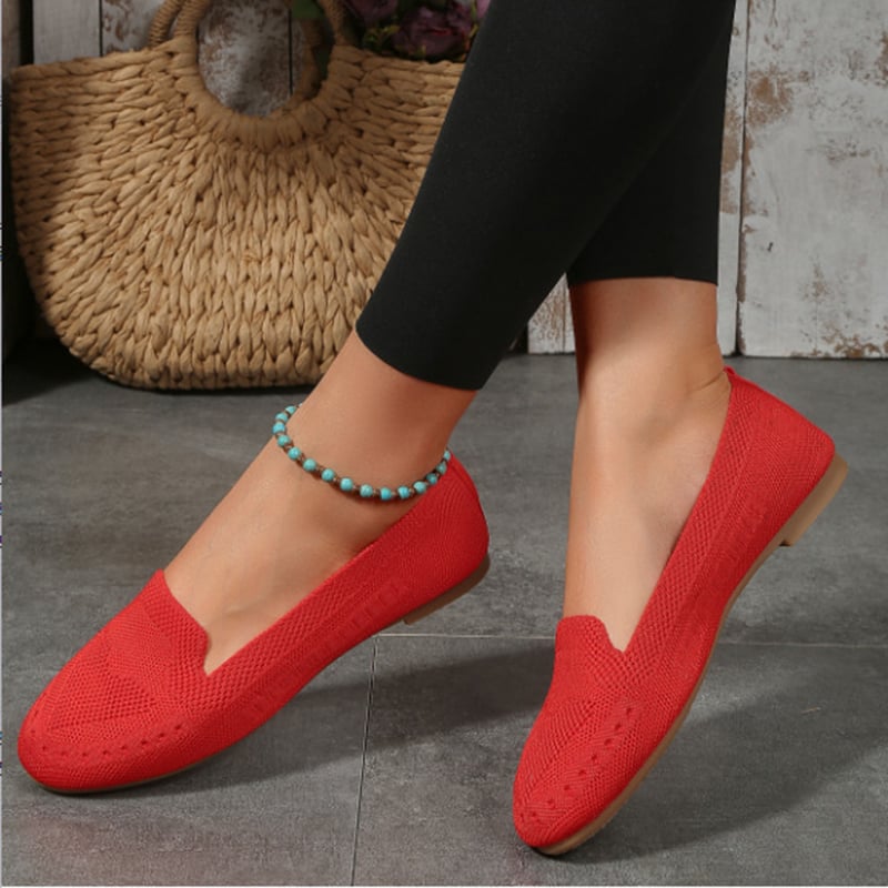 Casual Soft Sole Hollow Out Weave Women's Flat Shoes-POIULTD
