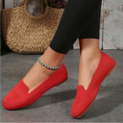 Casual Soft Sole Hollow Out Weave Women's Flat Shoes-POIULTD