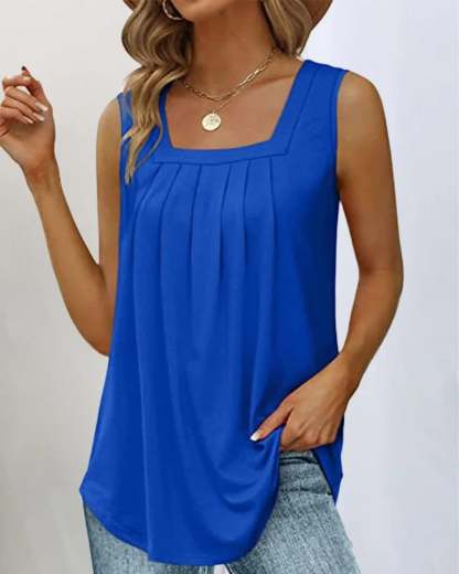🌸Square neck sleeveless tank top-POIULTD