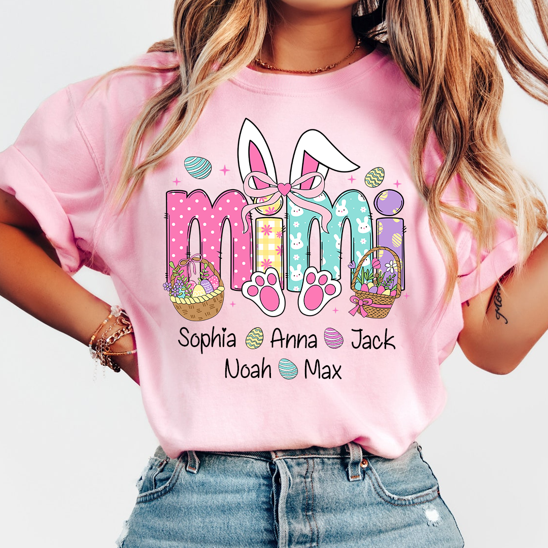 Easter Bunny Coquette Bow Gift For Family, Custom Grandma And Kids-POIULTD