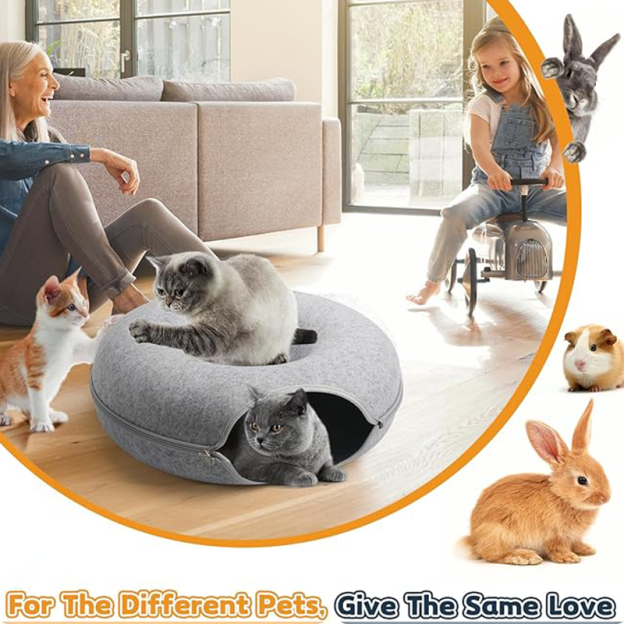 Large Cat Tunnel Bed for Indoor Cats-POIULTD