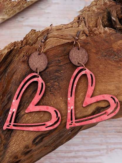 Women's Valentine's Day Hollow Heart Design Versatile Fashionable Earrings-POIULTD