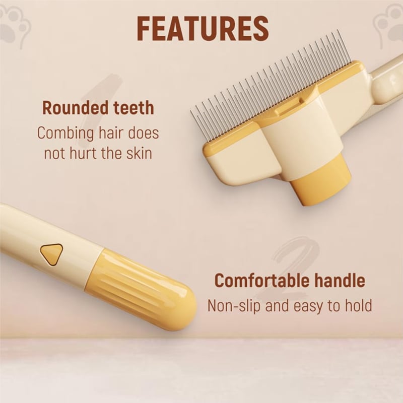 🔥Self-cleaning Pet Flea Comb Grooming Brush-POIULTD