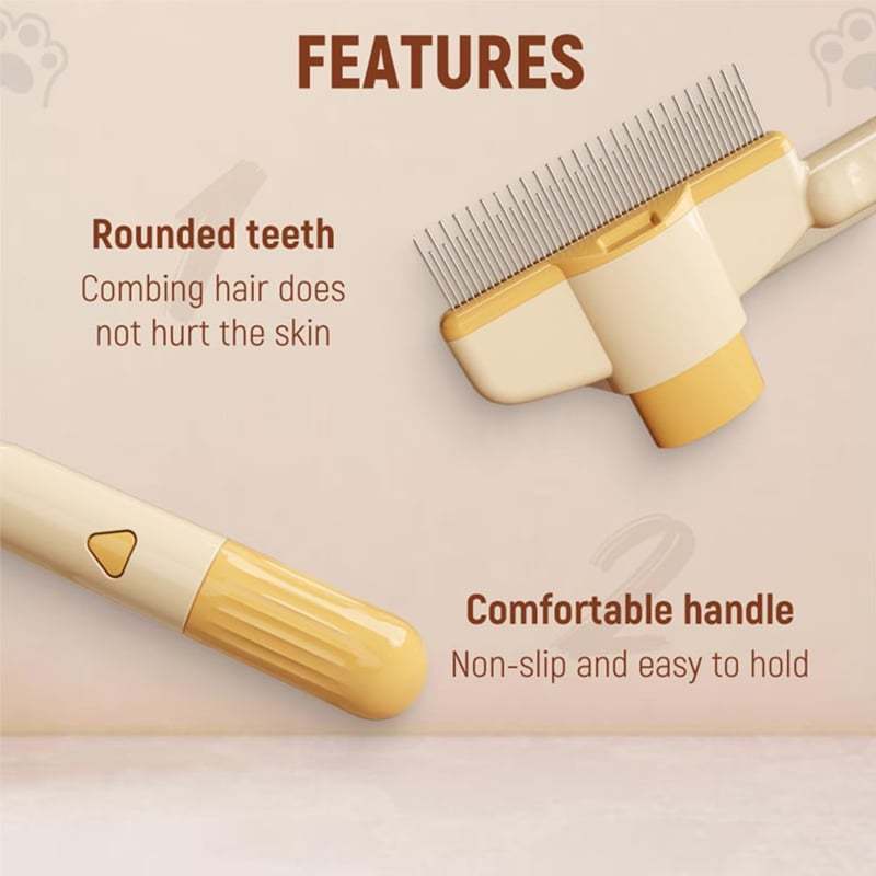 🔥Self-cleaning Pet Flea Comb Grooming Brush-POIULTD