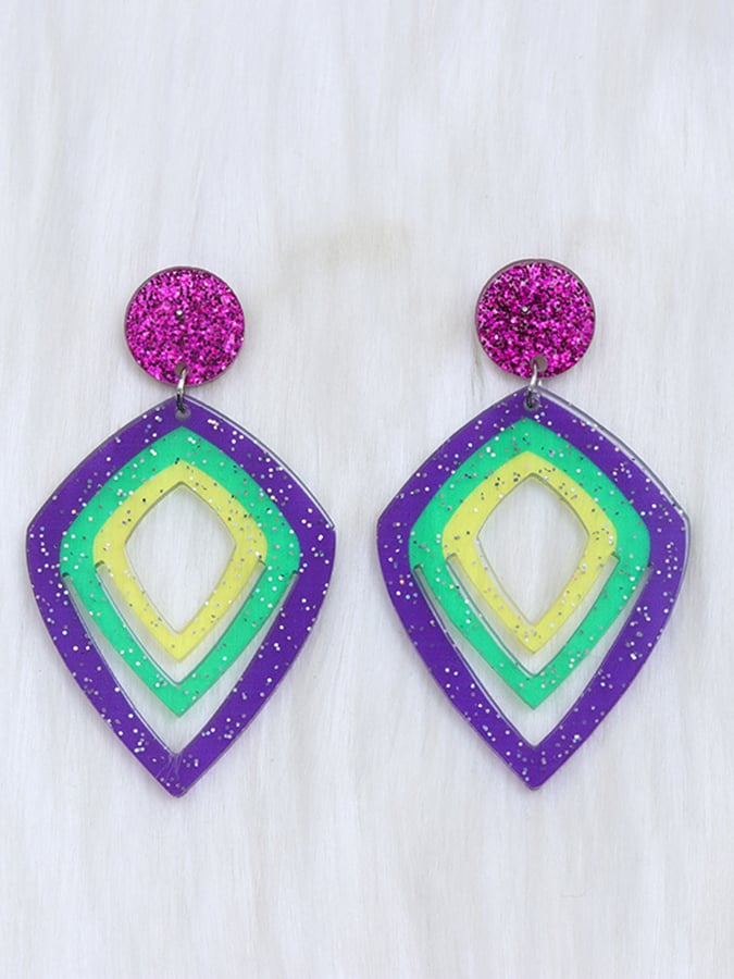 Women's Carnival Geometric Trendy Temperament Light Luxury Versatile Fashionable Earrings-POIULTD