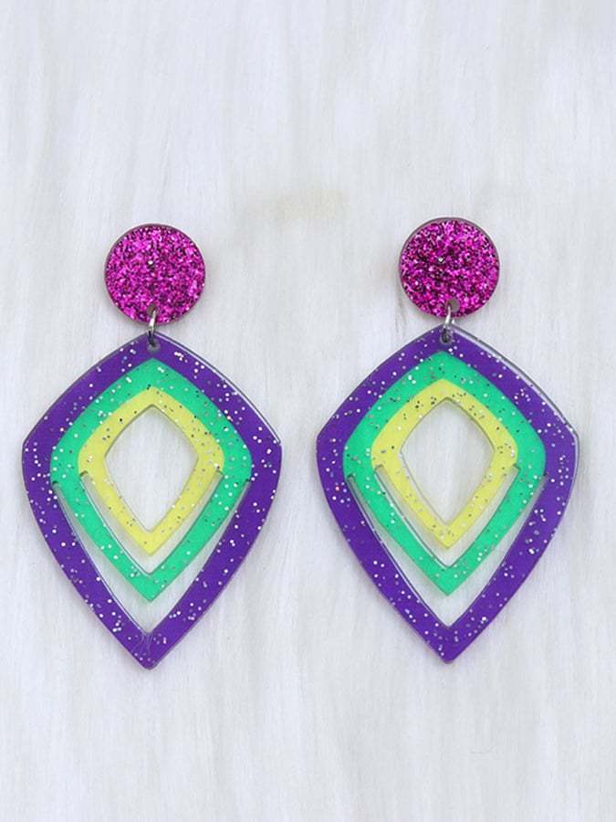 Women's Carnival Geometric Trendy Temperament Light Luxury Versatile Fashionable Earrings-POIULTD