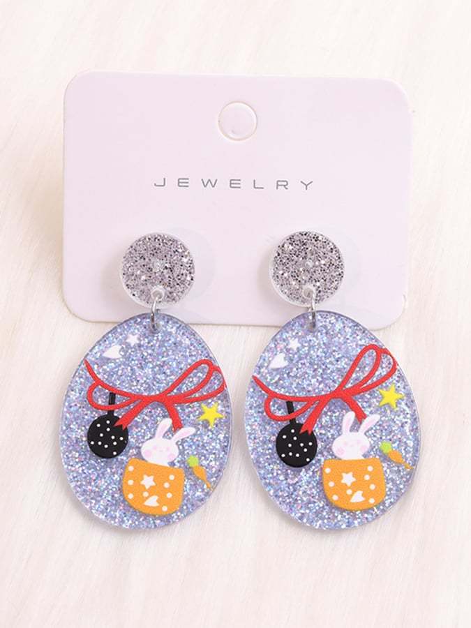 Women's Easter Colorful Bunny Acrylic Drop Earrings-POIULTD