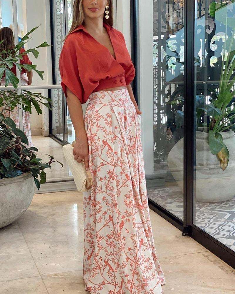 👗👗LAPEL TOP&PANTS TWO PIECE SET-POIULTD