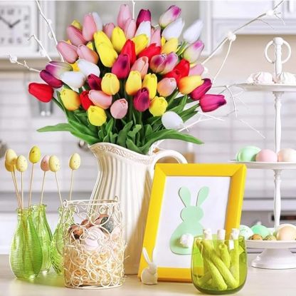 💥UV Resistant Lifelike Artificial Tulips Flowers💐