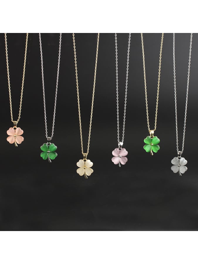 Women St. Patrick's Day Stylish Clover Pendant Necklace-POIULTD