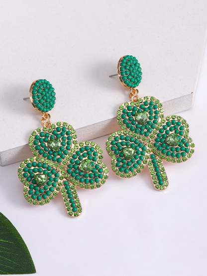 Women's St. Patrick's Day Shamrock Earrings-POIULTD
