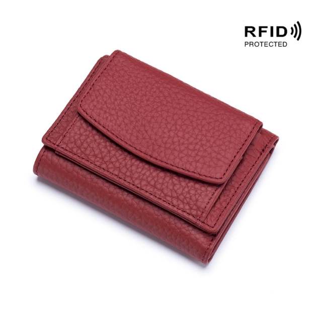 2024 New Genuine Leather RFID Blocking Card Holder Organizer Pocket Mini Wallet-POIULTD