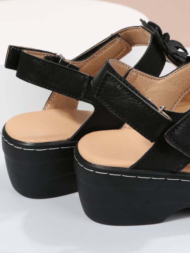New Comfortable Fashion Hollow Slope And Fish Mouth Flowers Casual Comfortable Large Size Sandals Women-POIULTD