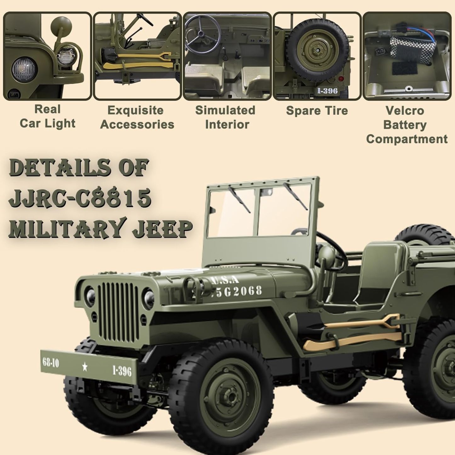 [Official Brand  Store]🚗1941 MB 1:16 Scale Crawler RTR
