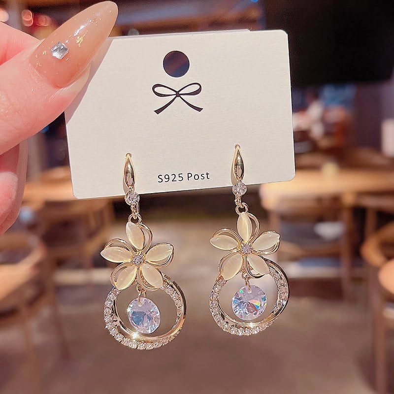 (🌸New Spring) Opal Flower Earrings-POIULTD