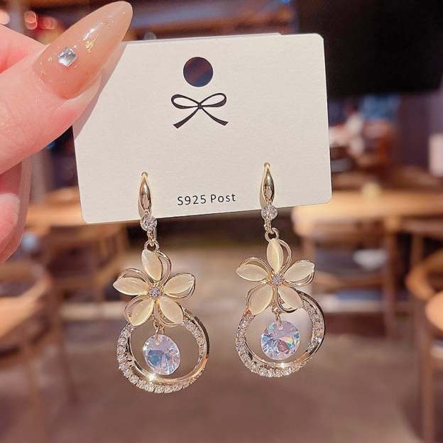 (🌸New Spring) Opal Flower Earrings-POIULTD