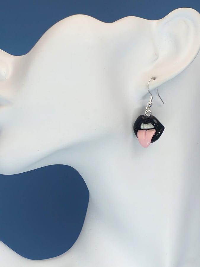 Women's Carnival Lips Flame Red Lips Creative Personalized Funny Earrings-POIULTD