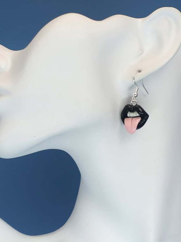 Women's Carnival Lips Flame Red Lips Creative Personalized Funny Earrings-POIULTD