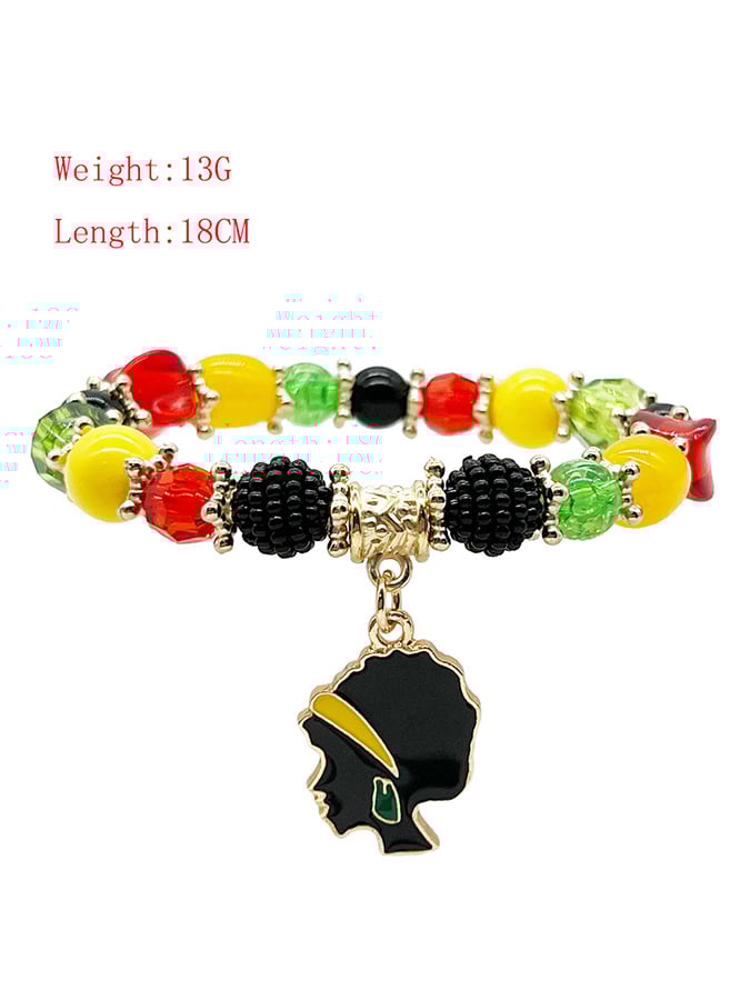 Unisex Black History Month Stretch Cord Bracelet-POIULTD