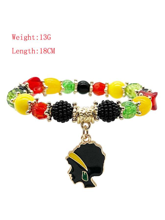 Unisex Black History Month Stretch Cord Bracelet-POIULTD