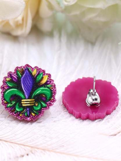 Women's Carnival Three-Color Iris Fashionable And Versatile Temperament Light Luxury Earrings-POIULTD