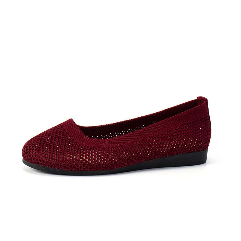 Casual Round Toe Hollow Out Weave Women's Flat Shoes-POIULTD