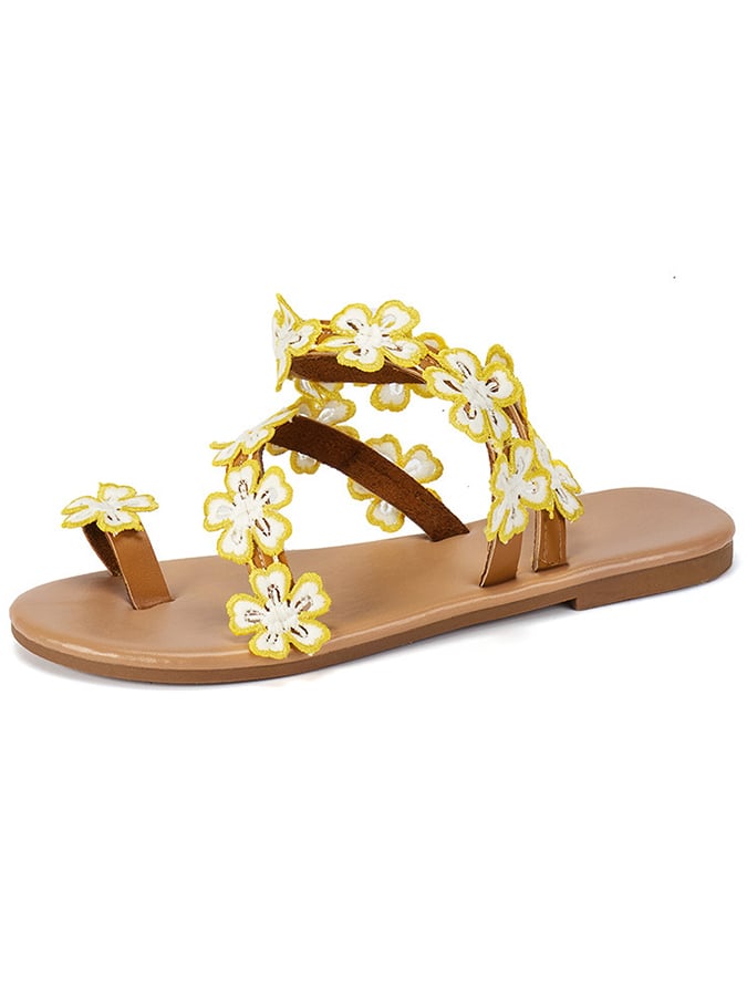 Women's Bohemian Handmade Fashion Sunflower Sandals-POIULTD