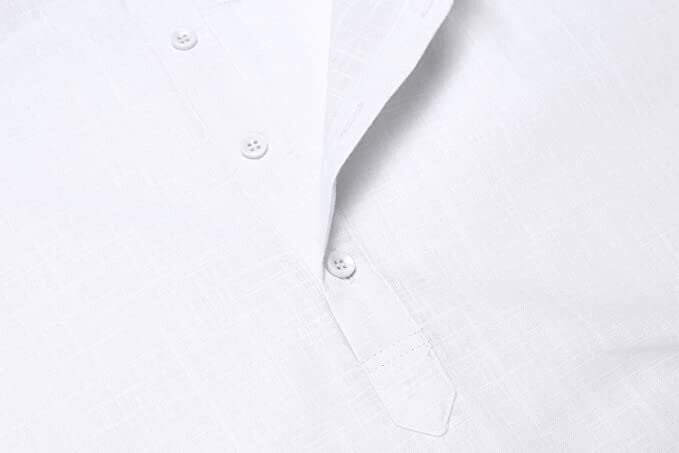 2024 Men's Cotton Linen Henley Shirt Long Sleeve Hippie Casual Beach T Shirts-POIULTD