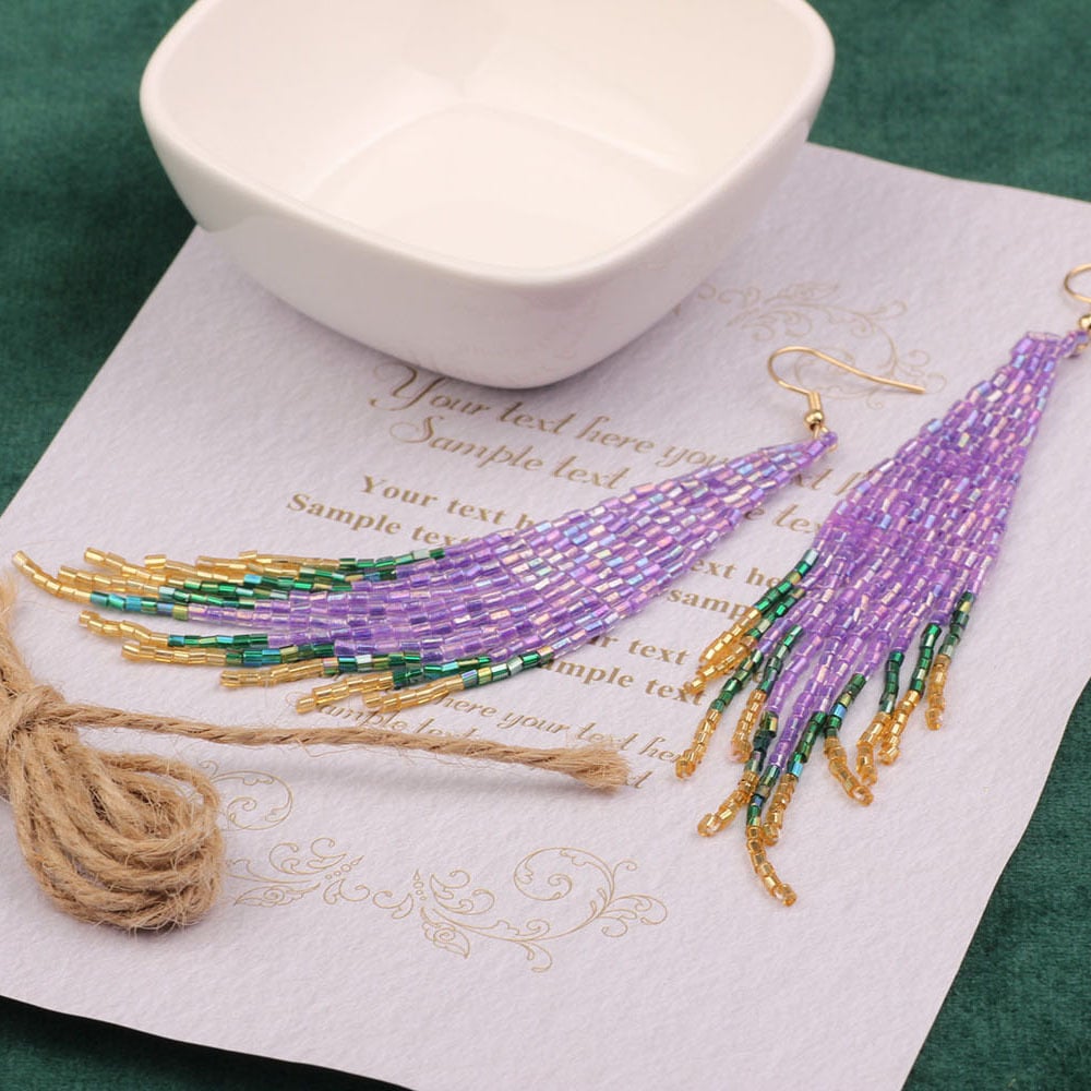 Mardi Gras Tassel Earrings-POIULTD