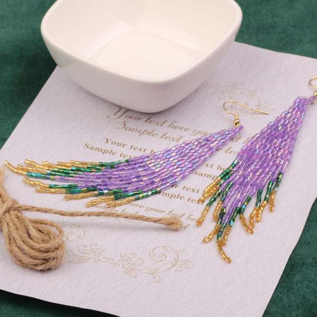 Mardi Gras Tassel Earrings-POIULTD