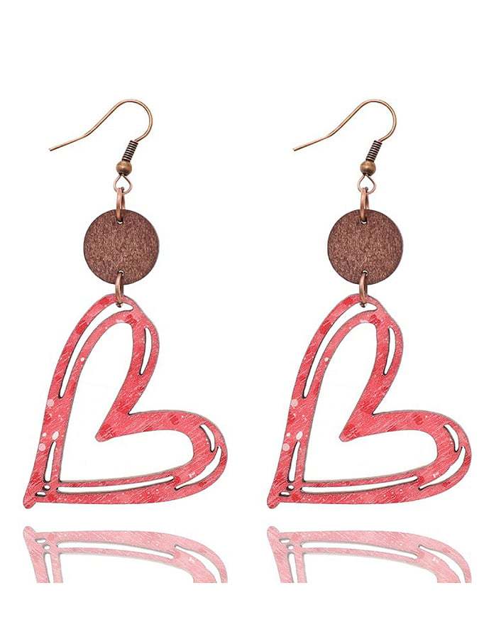 Women's Valentine's Day Hollow Heart Design Versatile Fashionable Earrings-POIULTD